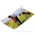 Wholesale sublimation golf towel with hood